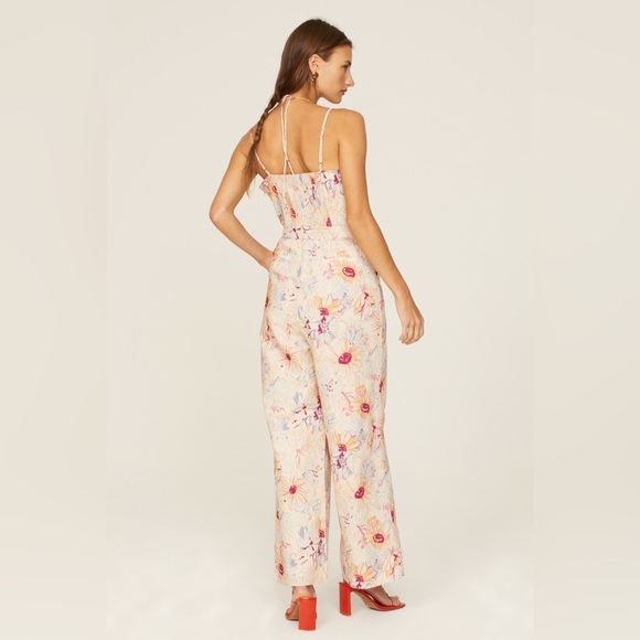 PAIGE Akari Floral Jumpsuit – Cream/Multi | Size 10 - Picture 8 of 9